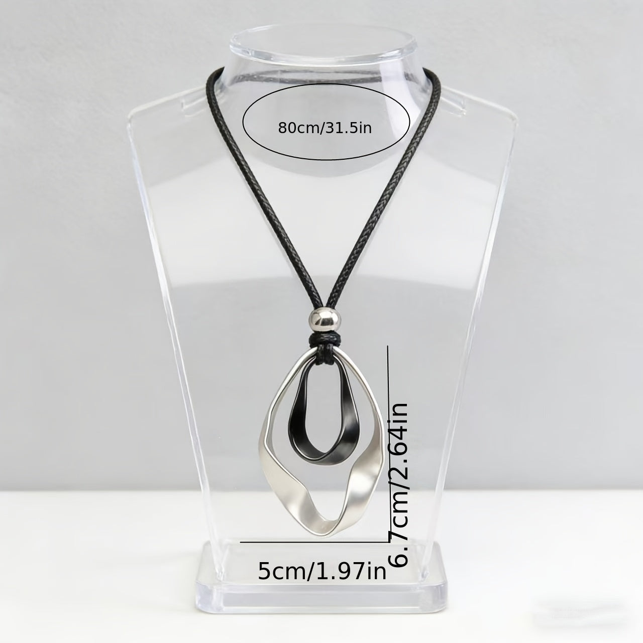 Elegant Adjustable Sculptural Twisted Teardrop Pendant Necklace