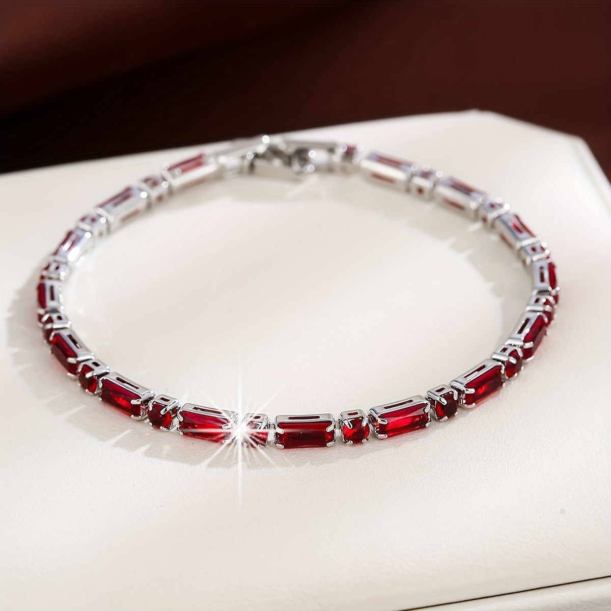 Elegant Vintage Zirconia Ruby Gold Plated Bracelet