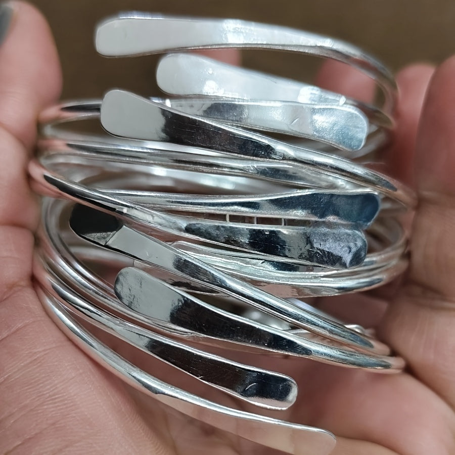 Vintage Bohemian Style Wide Cuff Stackable Bracelet