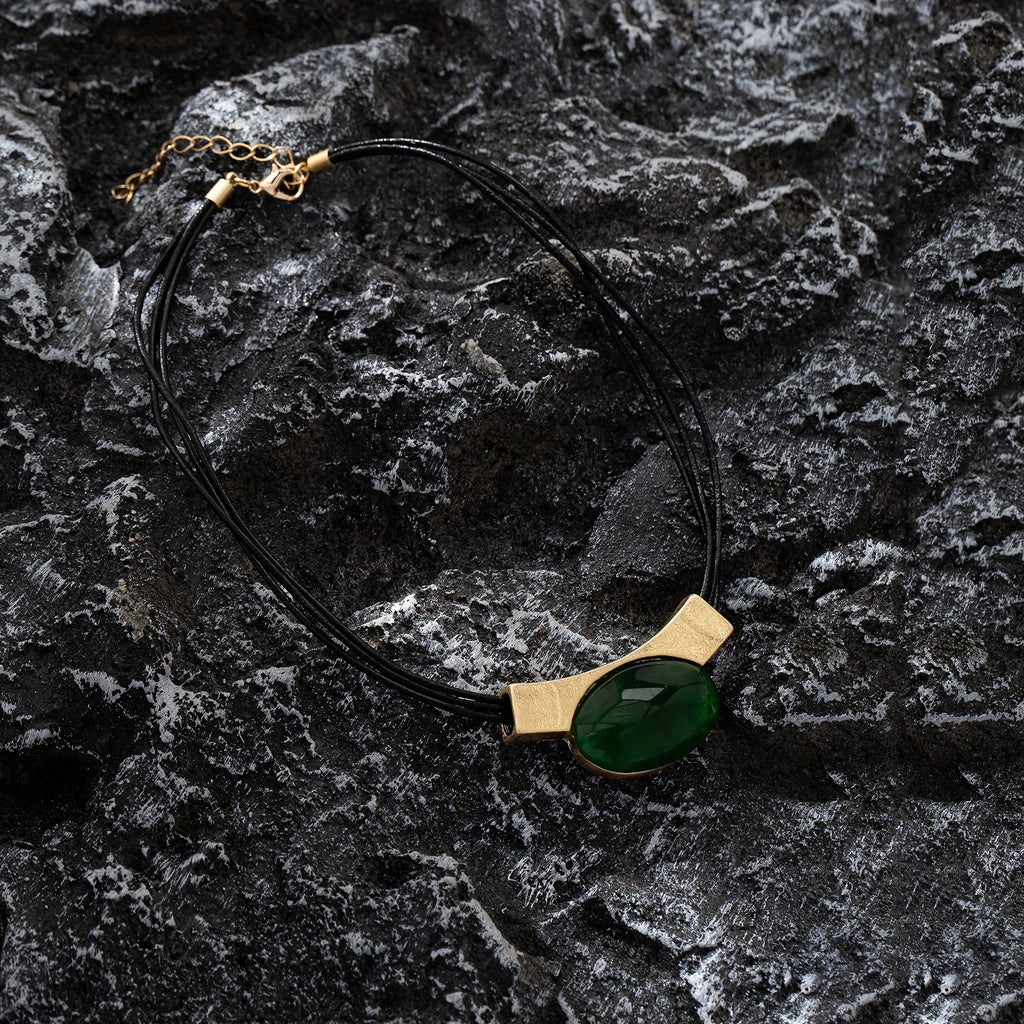 Elegant Bohemian Gemstone Gold Plated Necklace