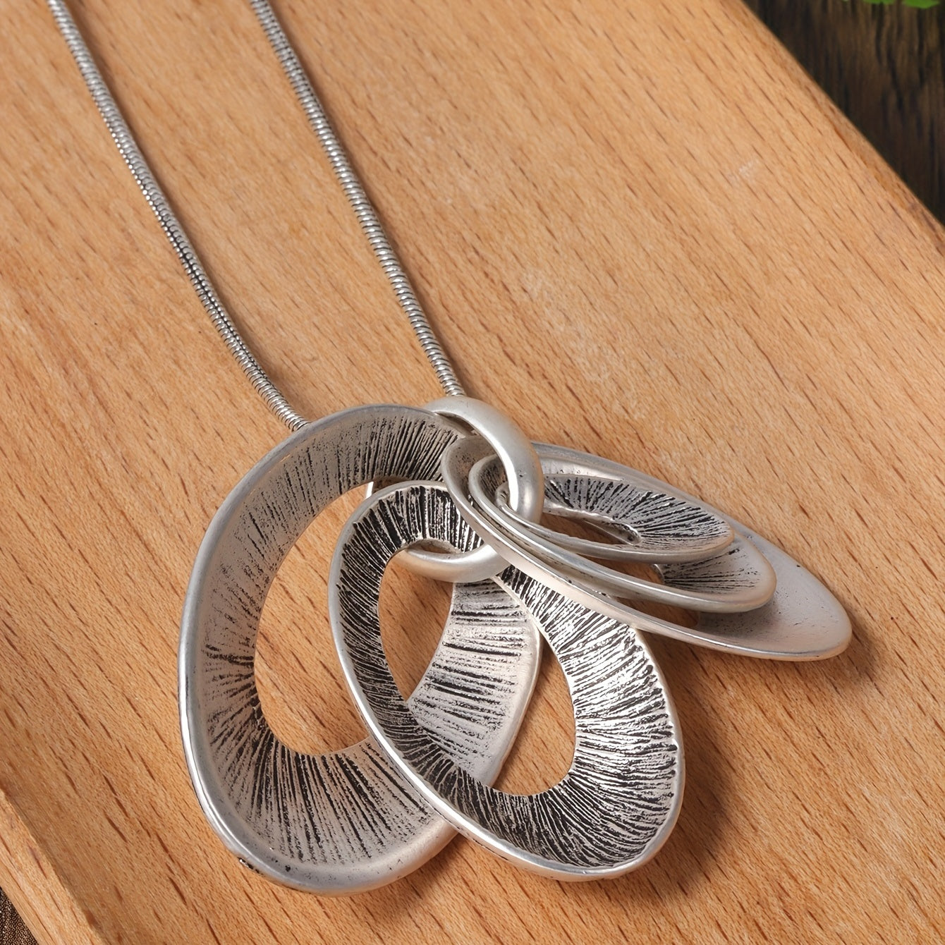 Vintage Silvery Multi Layer Necklace And Earrings Set