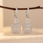 Square Zirconia Cubic Zirconia Copper Earrings