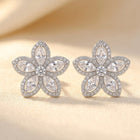 Golden Plated Synthetic Zirconia Stud Earrings