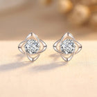 Round Cut Cubic Zirconia Clover Earrings