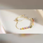 Minimalist Colorful Zirconia Gemstone Adjustable Tennis Bracelet