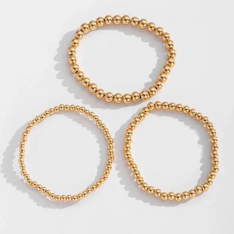 7pcs Gold Beaded Bracelet Stack