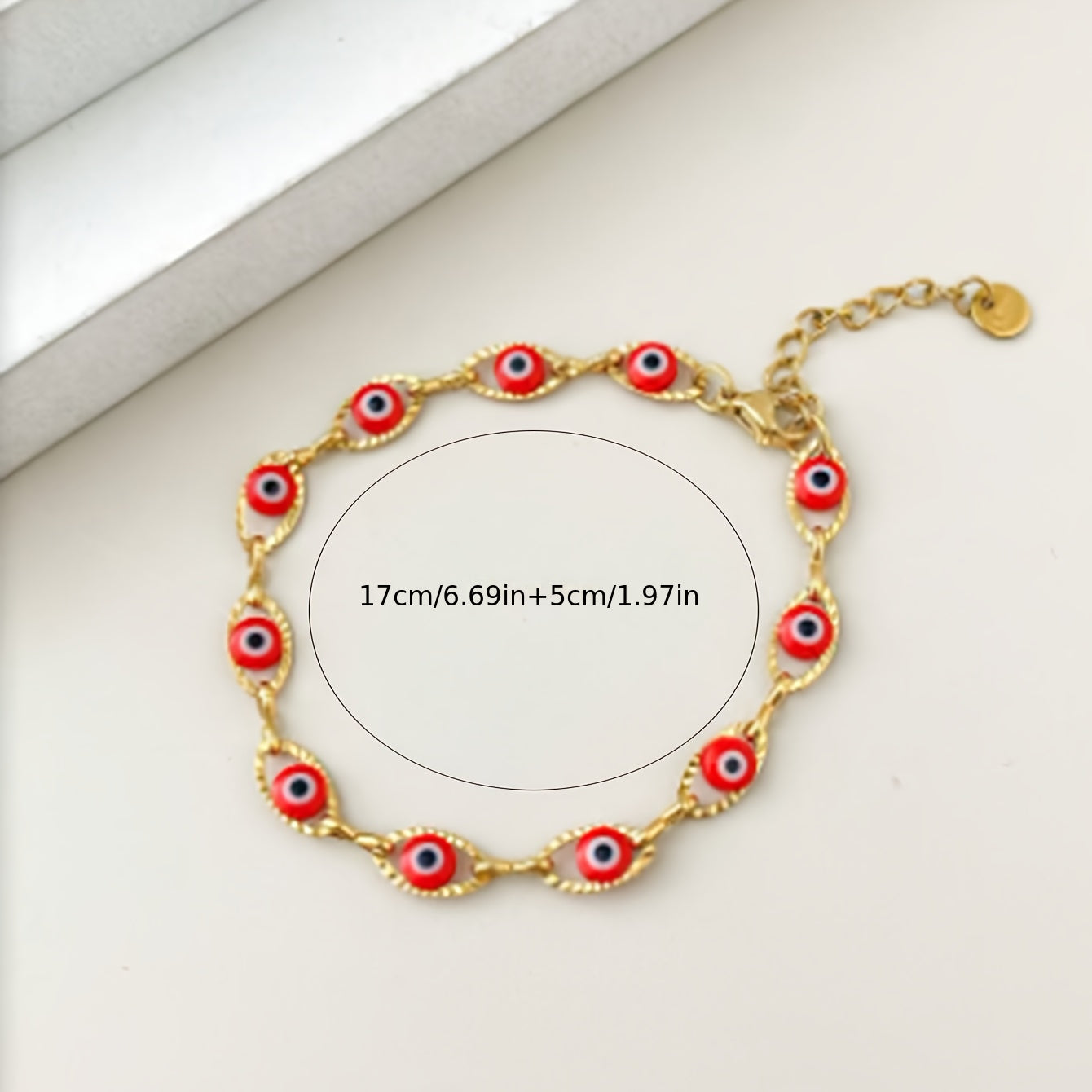 Minimalist Evil Eye Gold Plated Tennis Bracelet