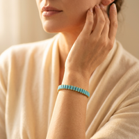 Gold Turquoise Rectangular Inlay Bracelet