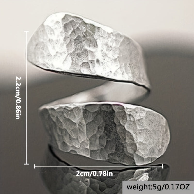 Vintage Hammered Open Cuff Gold Statement Ring
