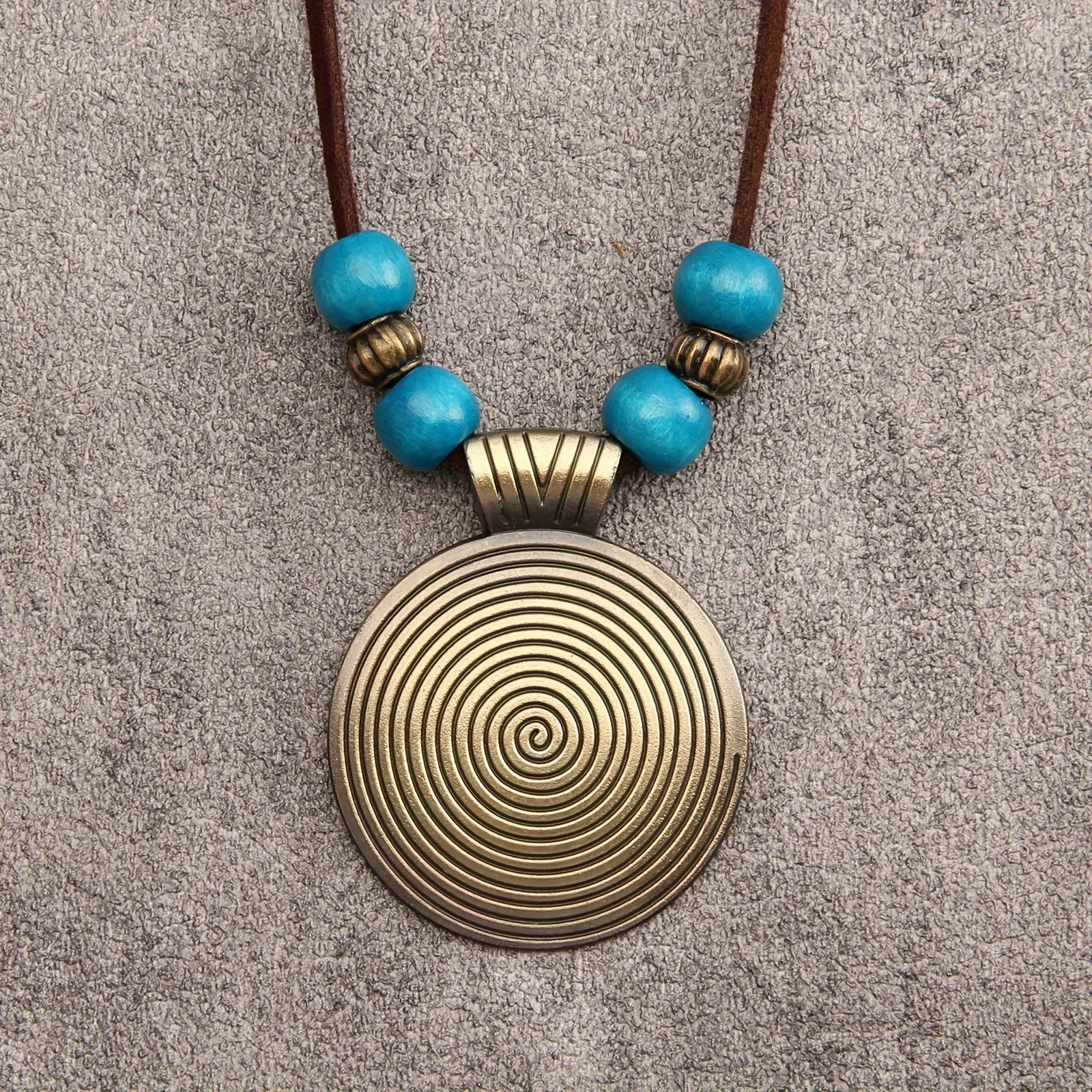 Vintage Twelve Constellations Wooden Beaded Pendant Necklace