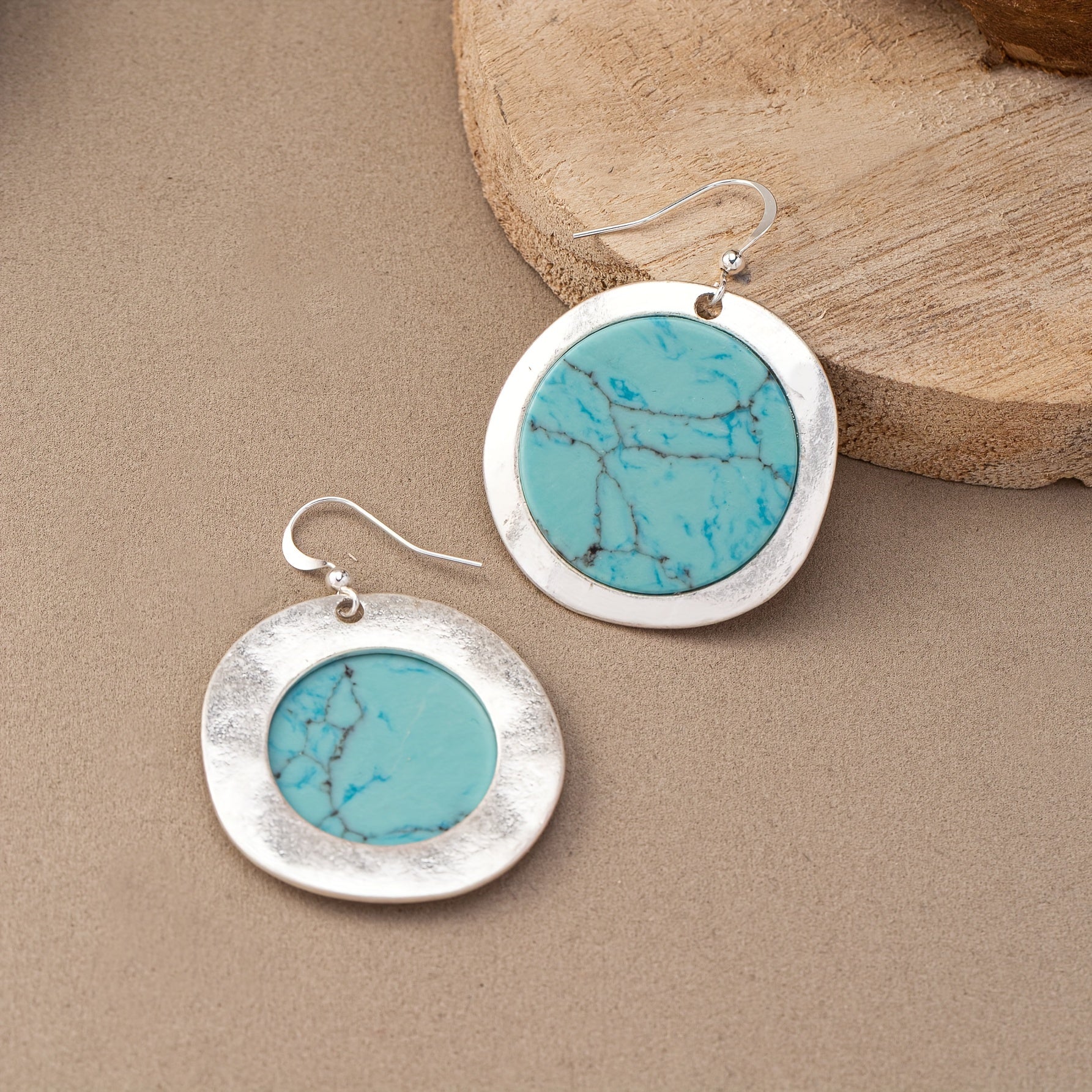 Vintage Style Bohemian Round Turquoise Earrings