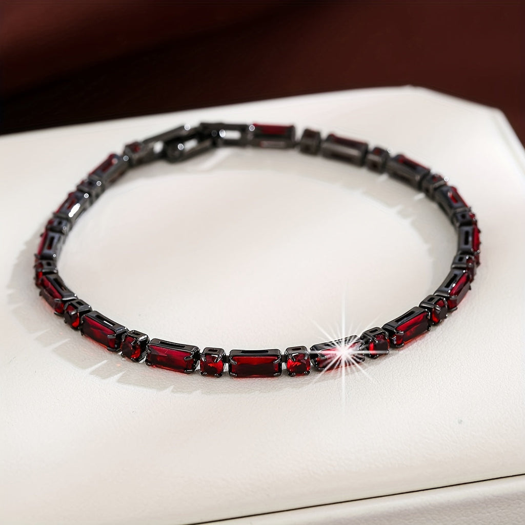 Elegant Vintage Zirconia Ruby Gold Plated Bracelet