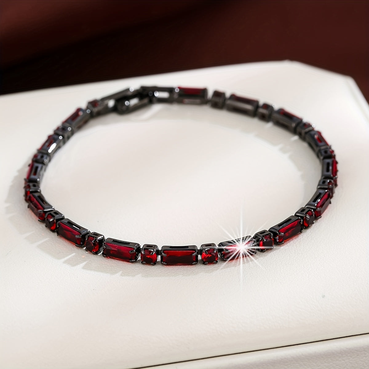 Elegant Vintage Zirconia Ruby Gold Plated Bracelet