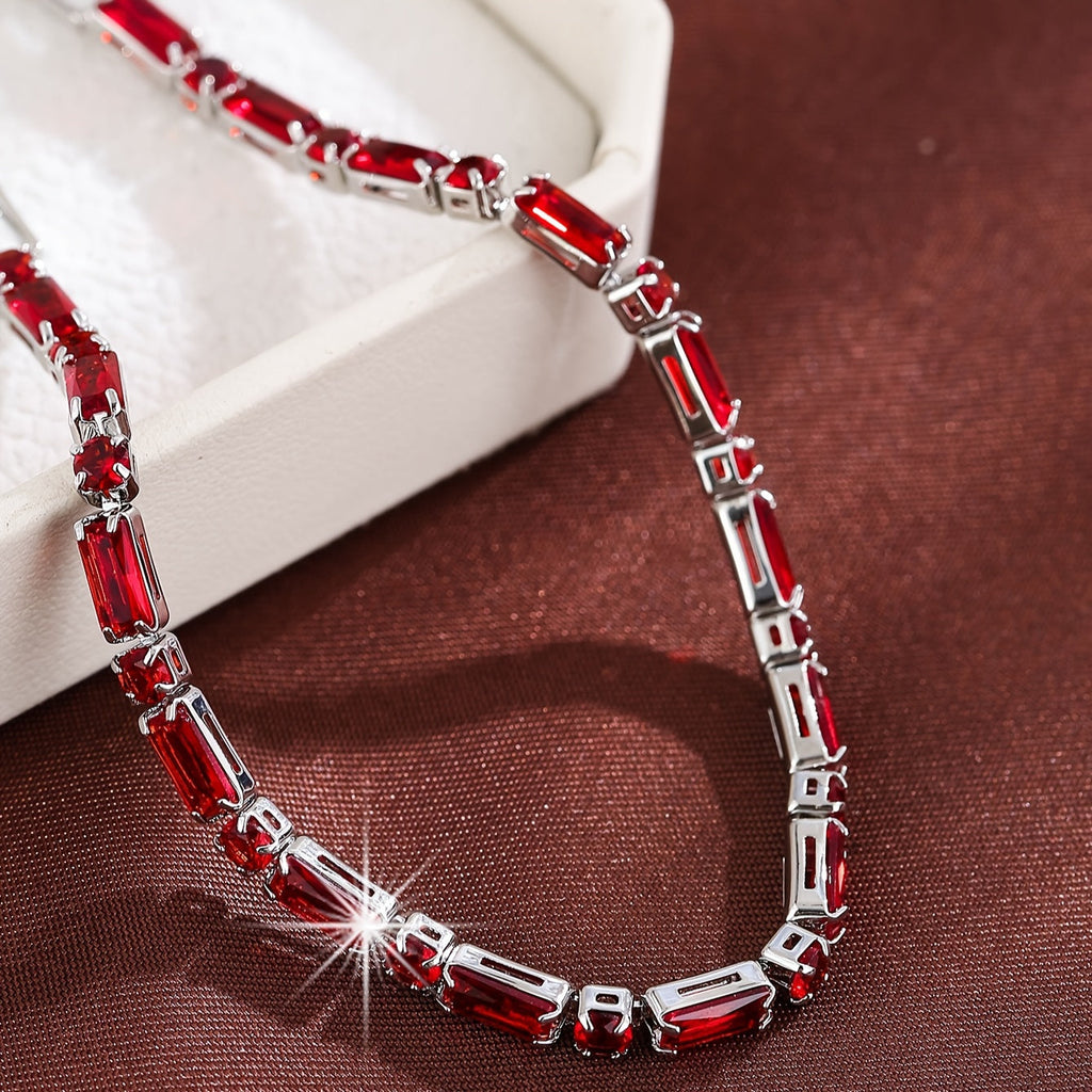 Elegant Vintage Zirconia Ruby Gold Plated Bracelet