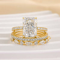 Jaily 3PC Wedding Ring Set | White Gold