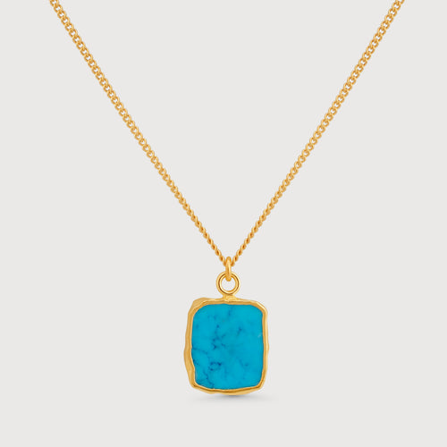 Elegant Turquoise Gemstone Gold Plated Necklace