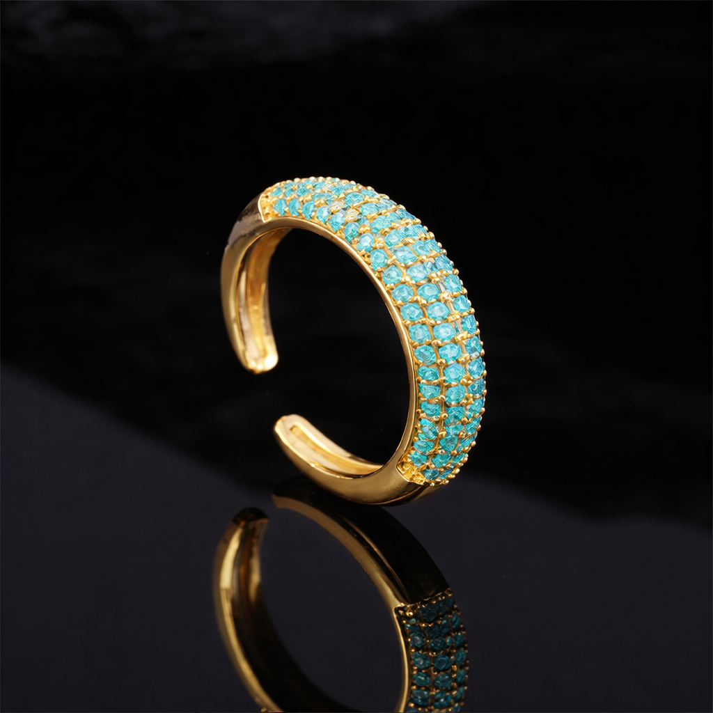 Elegant Vintage Turquoise Gold Plated Ring