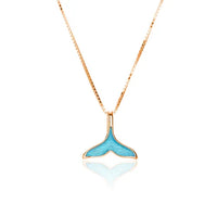 Gold Dolphin Tail Ring with Blue Opal Inlay