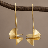 Modern Gold Sculptural Drop Earrings