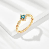 Blue Square Halo Ring