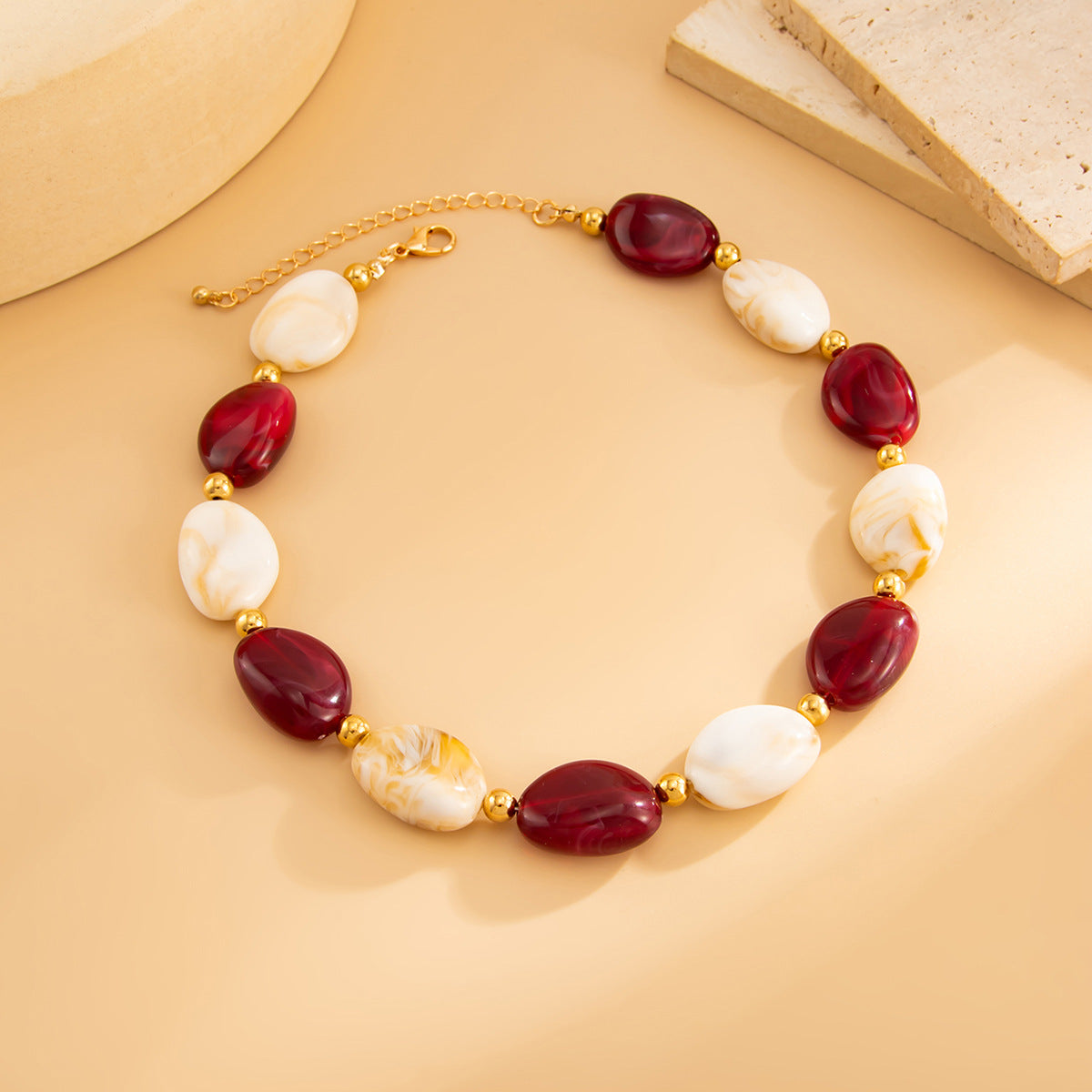 Bohemian Geometric Asymmetrical Beaded Necklace