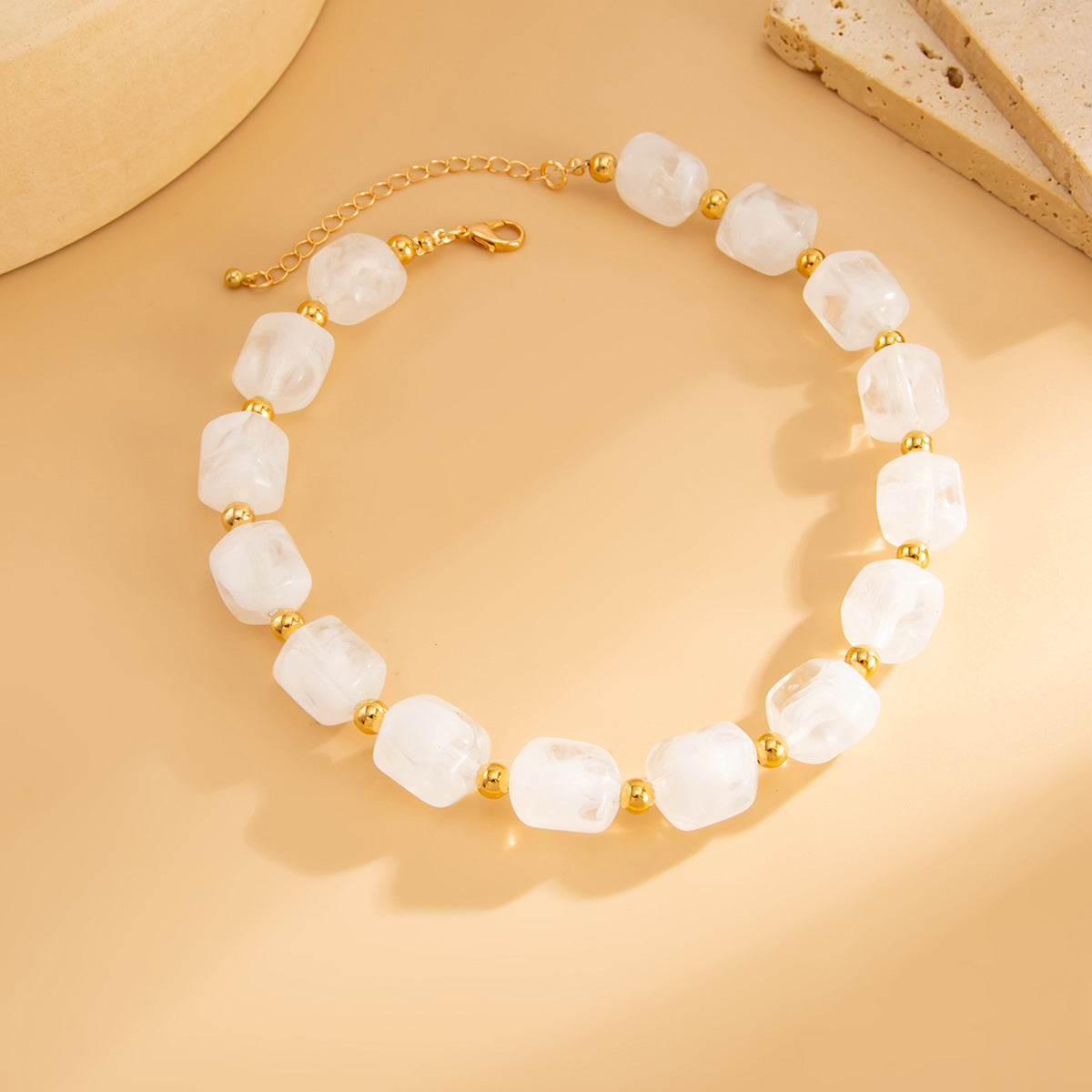 Bohemian Geometric Asymmetrical Beaded Necklace