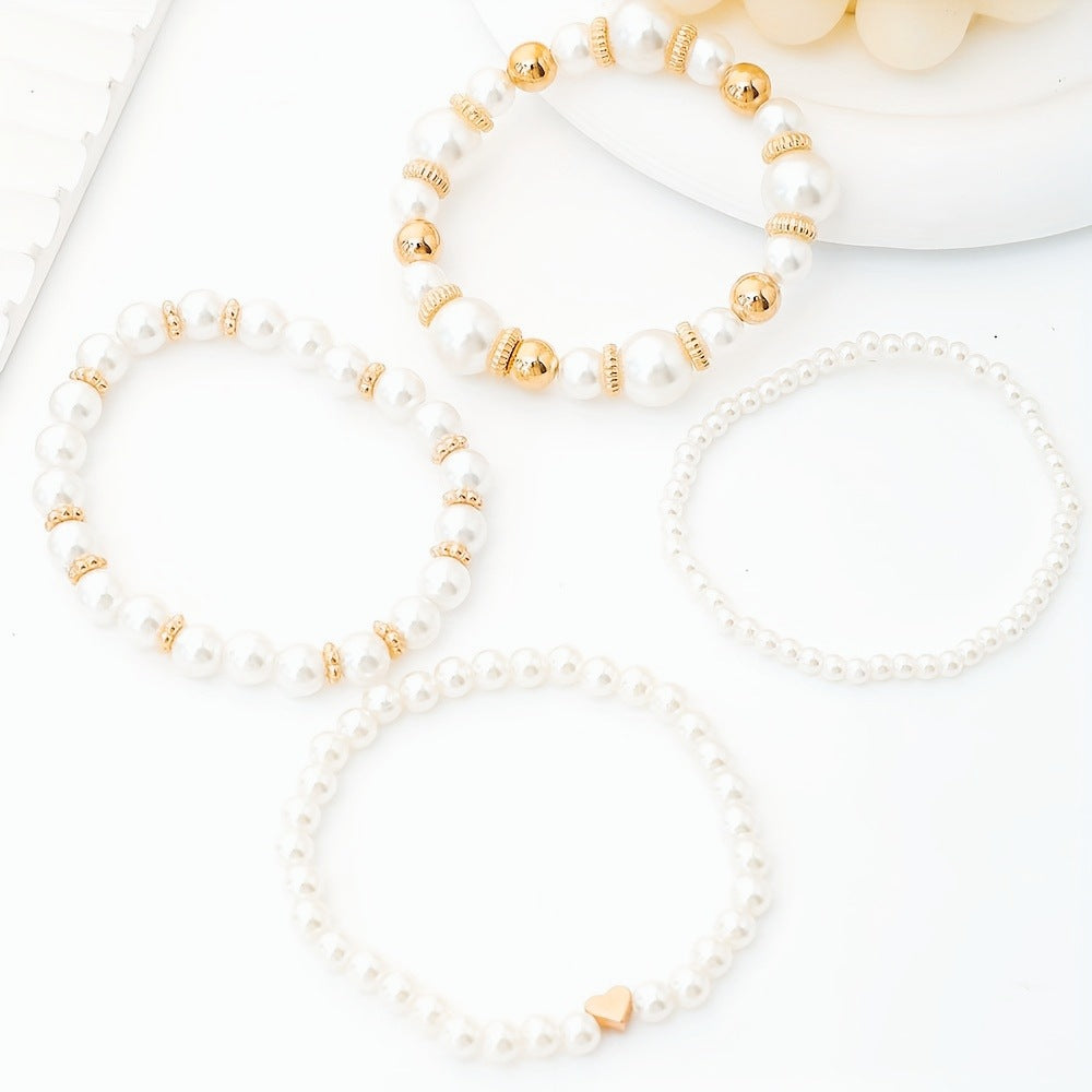 Elegant Pearl Bracelet Set