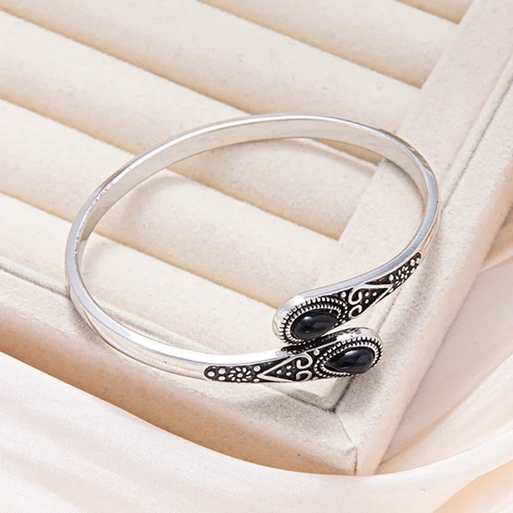 Vintage Bracelet with Colorful Gems and tribal Design