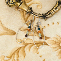 Teardrop Frame Bead Earrings