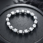Vintage Minimalist Cubic Silver Plated Bead Bracelet