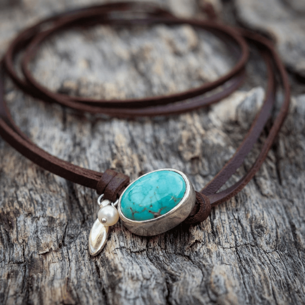 Vintage Turquoise Pearl Multi Layered Necklace