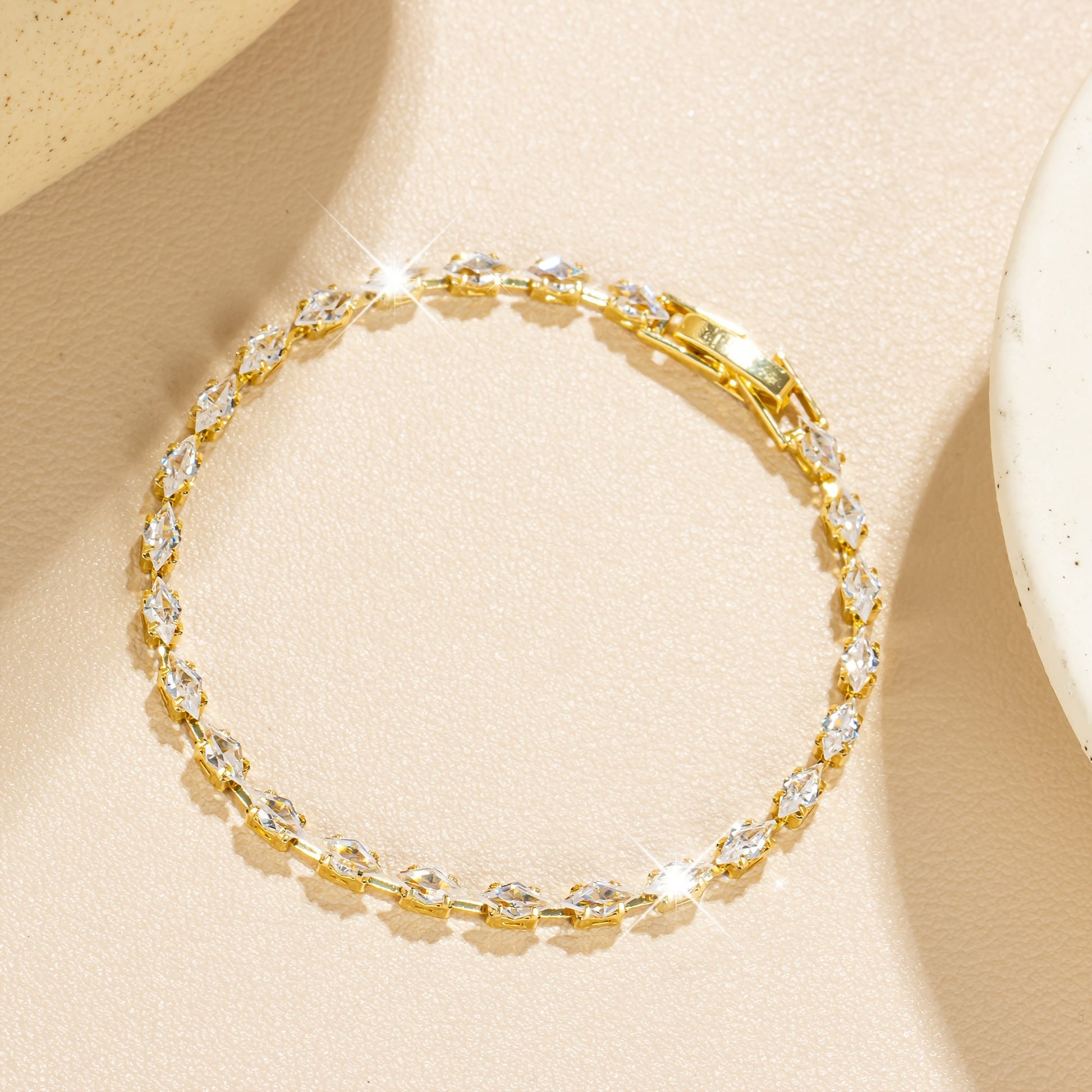 Elegant Zirconia Diamond Gold Plated Tennis Bracelet
