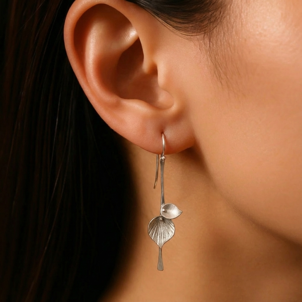 Silver Leaf Vintage Earrings