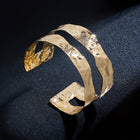 Vintage Stylish Hammered Wide Cuff Bangle Bracelet