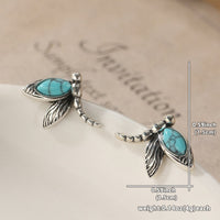 Vintage Dragonfly Turquoise Stud Earrings