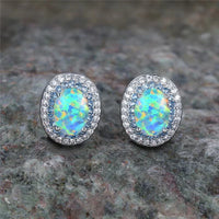 Antique Round Turquoise Stone Stud Earrings