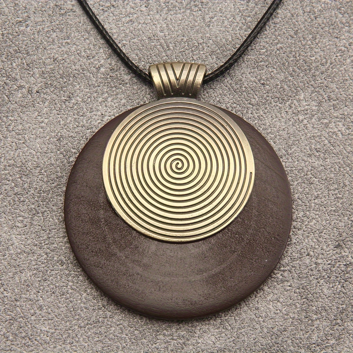 Bohemian Retro Style Spiral Medallion Pendant Long Necklace