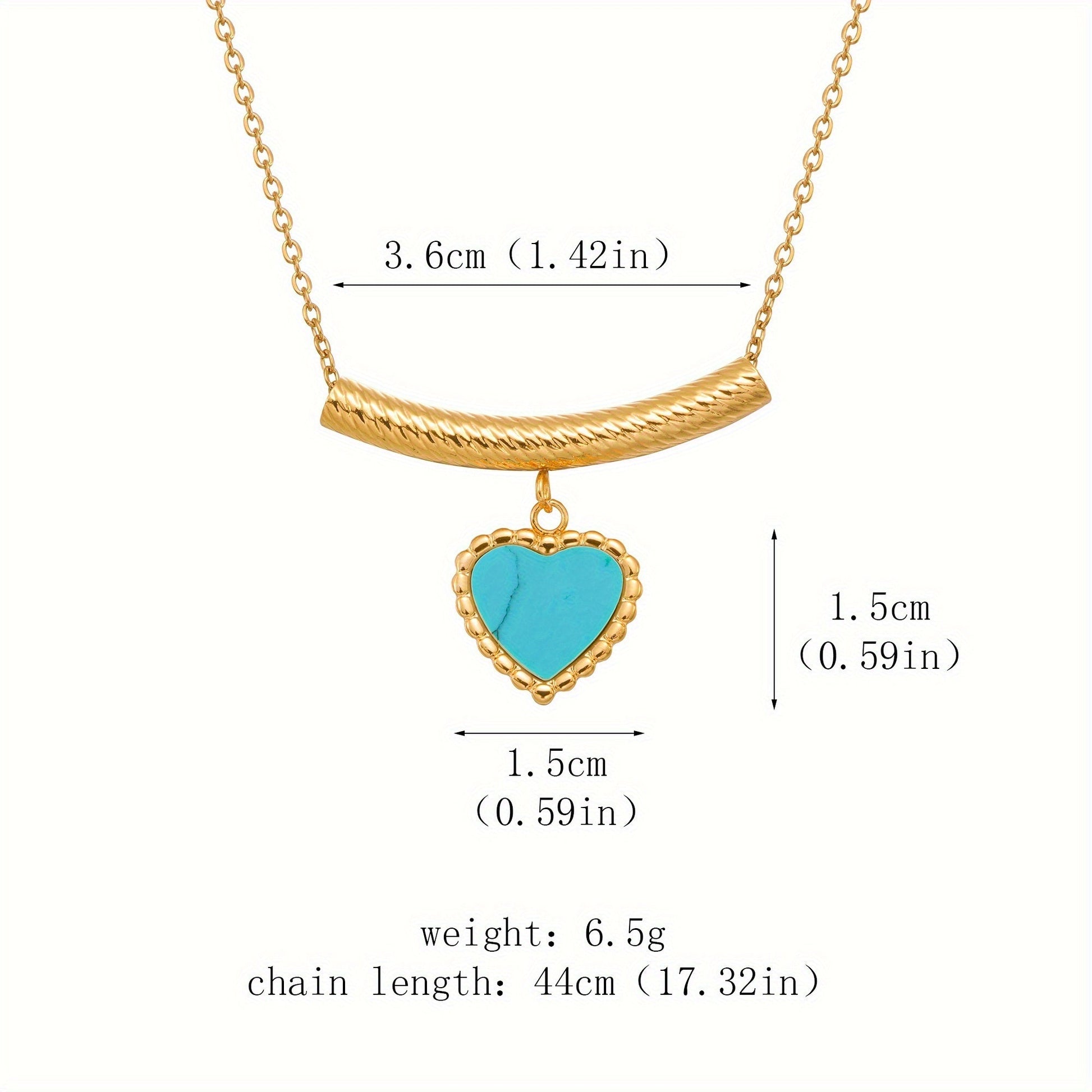 Bohemian Heart Shaped Turquoise Pendant Necklace