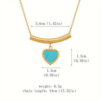 Bohemian Heart Shaped Turquoise Pendant Necklace