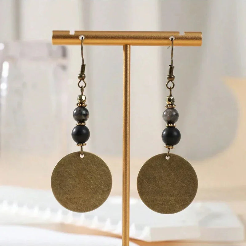 Bohemian Antique Bronze Beaded Dangle Drop Earrings