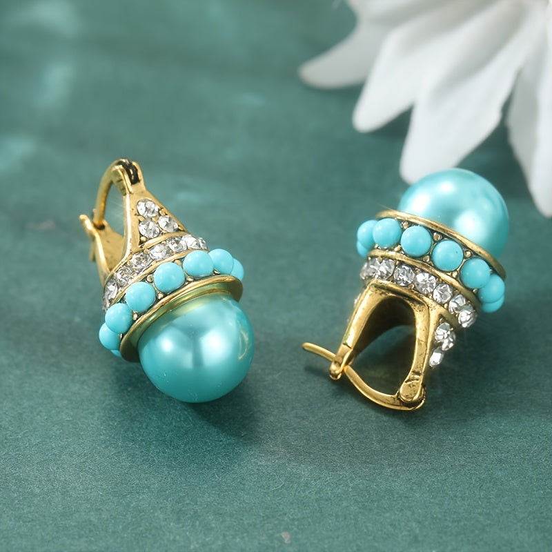 Bohemian Crown Hoop Gold Plated Earrings