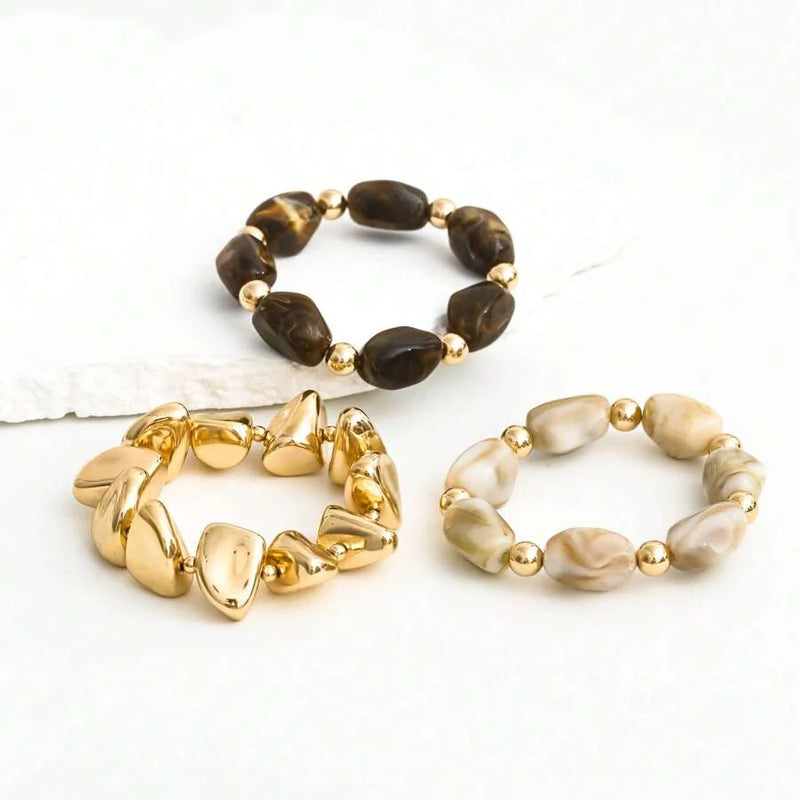 Bohemian Retro Geometric Thick Acrylic Beaded Bracelet