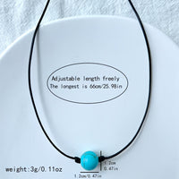 Bohemian Turquoise Stone Bead Adjustable Necklace