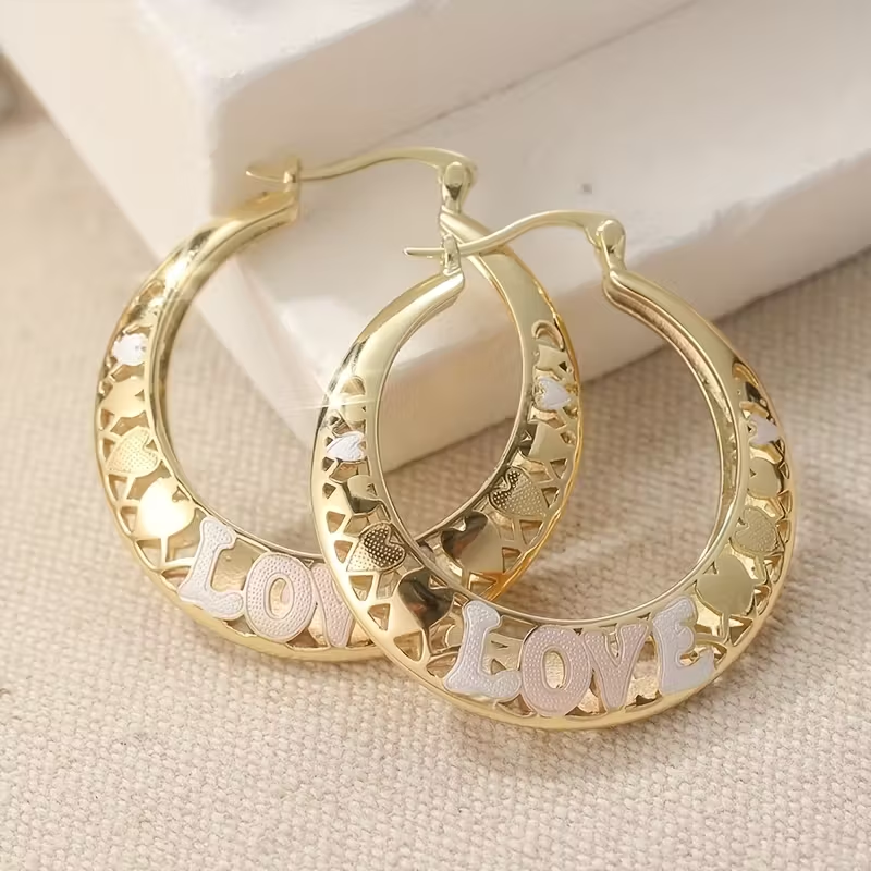 Boho Golden Large Hoop Earrings