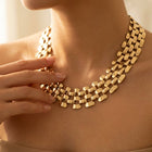 Bold Gold Panther Link Chain Necklace