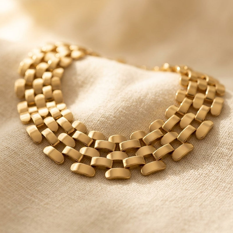 Bold Gold Panther Link Chain Necklace