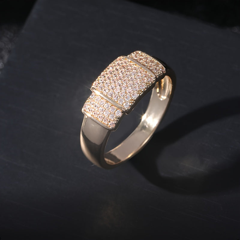 Elegant Cubic Zirconia Gold Plated Ring