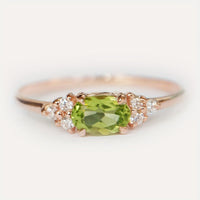 Bohemian Style Classic Oval Zirconia Rose Gold Plated Ring