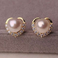 Vintage Pearl Earrings Gold Stud