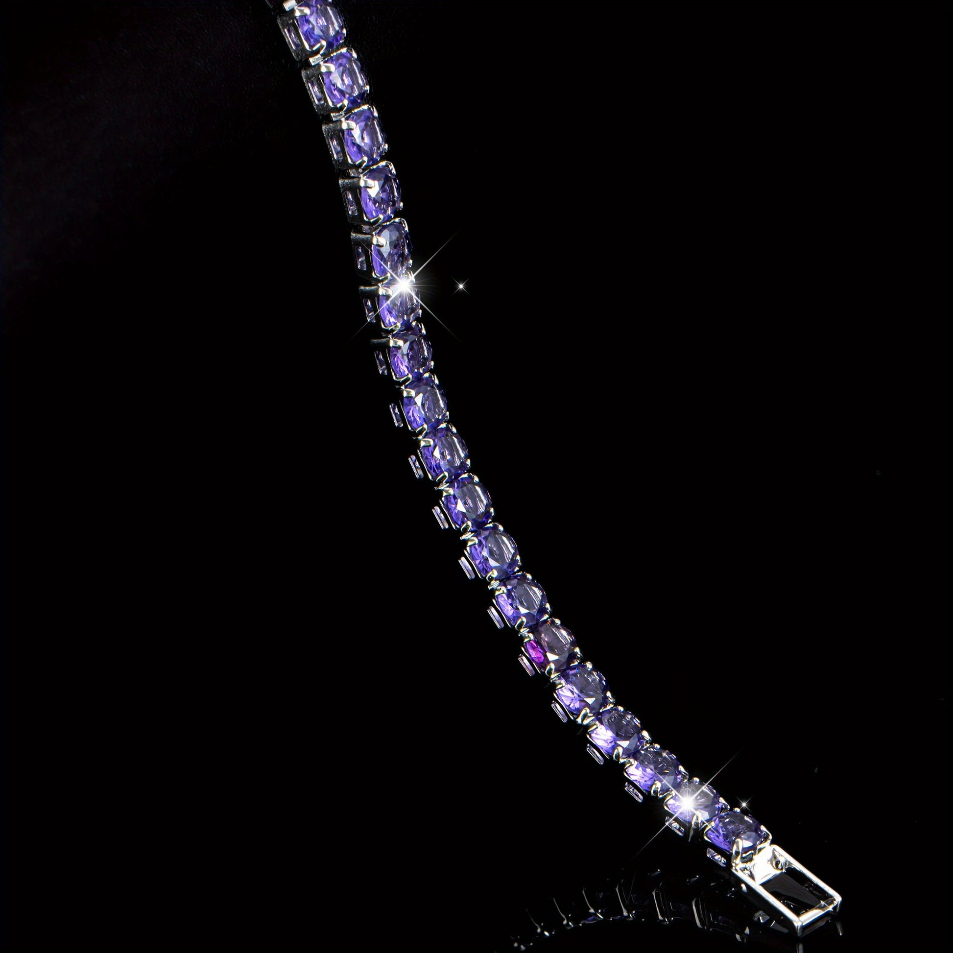 Elegant Boho Purple Zirconia Crystal Tennis Bracelet
